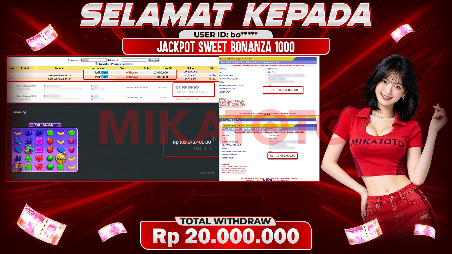 🏆 SELAMAT KEPADA PEMENANG JACKPOT DI Sweet Bonanza 1000 - Pragmatic Play 20,000,000 🏆