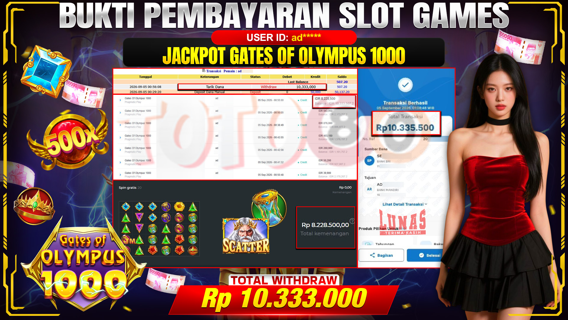 💰🎉 TOTO80 – JACKPOT SLOT GATES OF OLYMPUS 1000 RP. 10,333,000,-  TELAH DIBAYARKAN!💰🎉