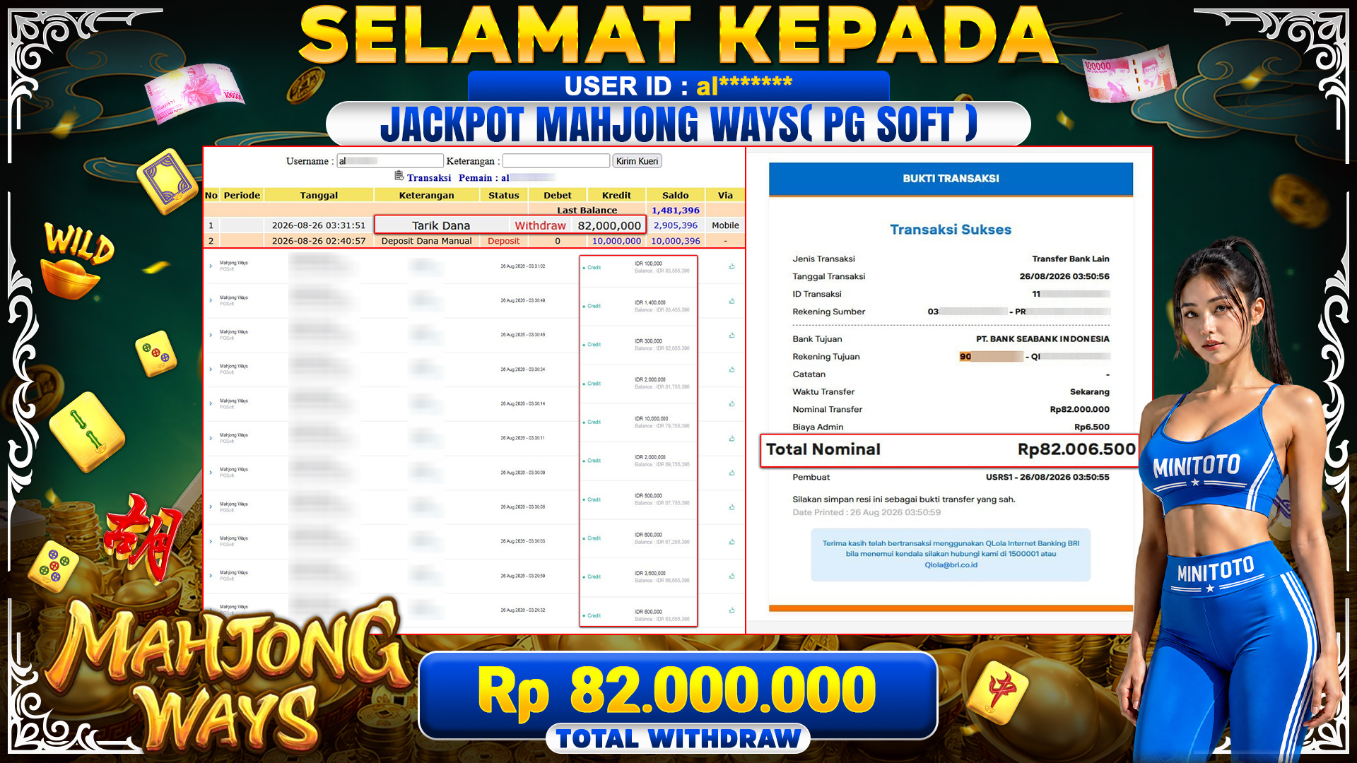 BUKTI JACKPOT MAHJONG WAYS  - PG  SOFT