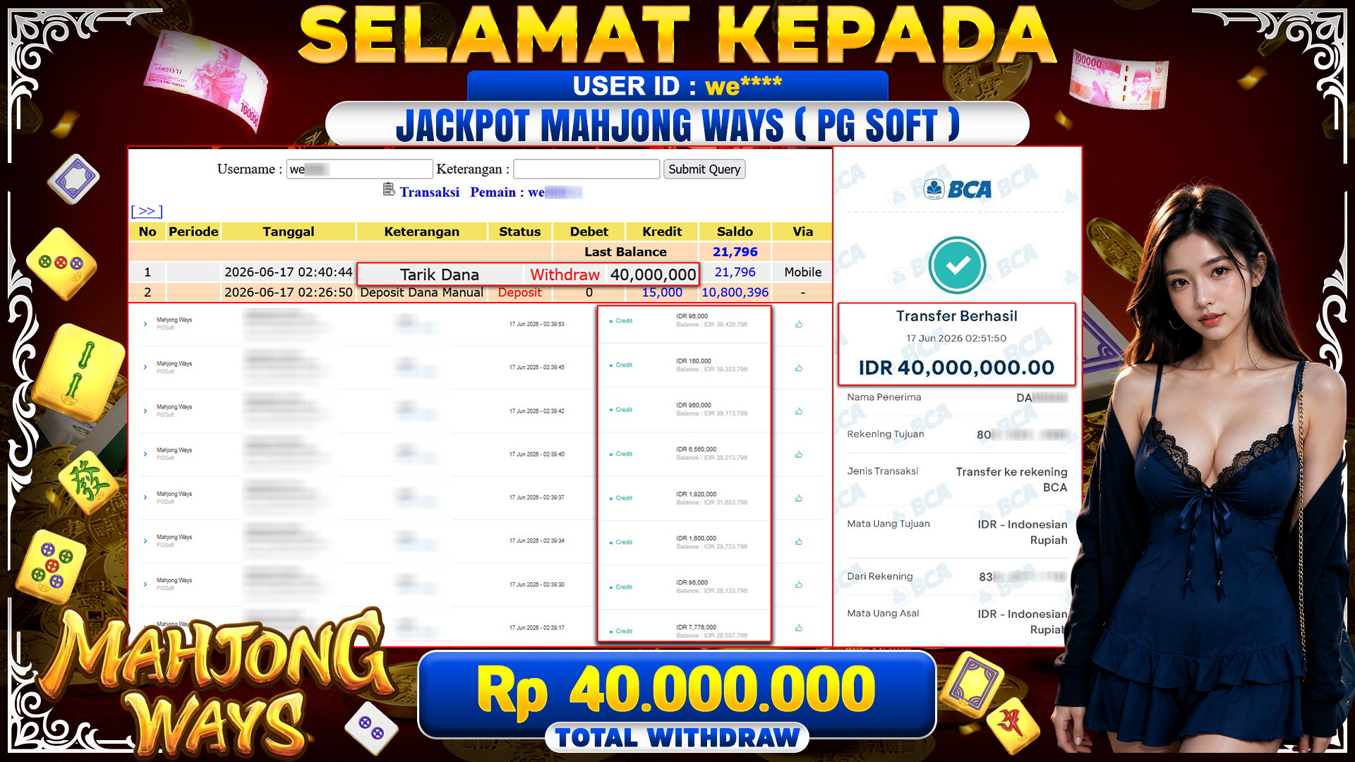 BUKTI JACKPOT MAHJONG WAYS - PG SOFT 