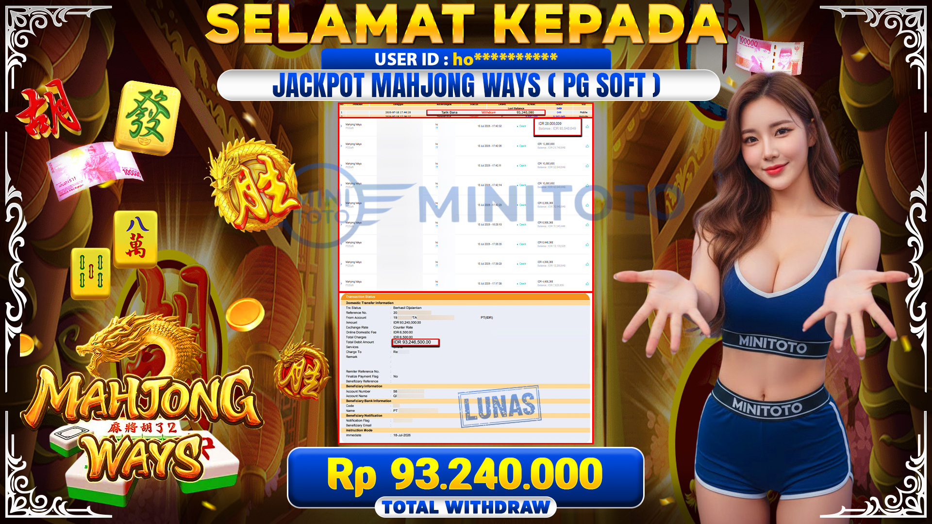 BUKTI JACKPOT MAHJONG WAYS  - PG SOFT