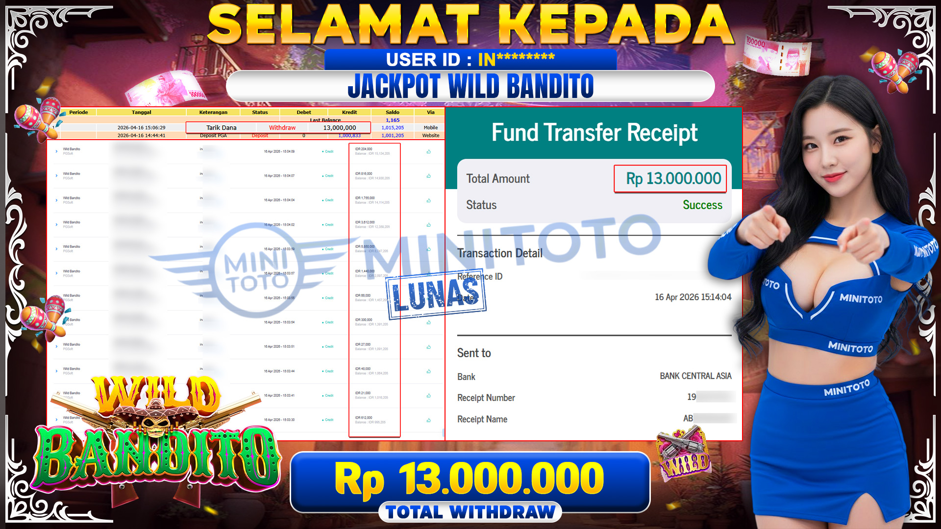 BUKTI JACPOT Wild Bandito - PGSoft