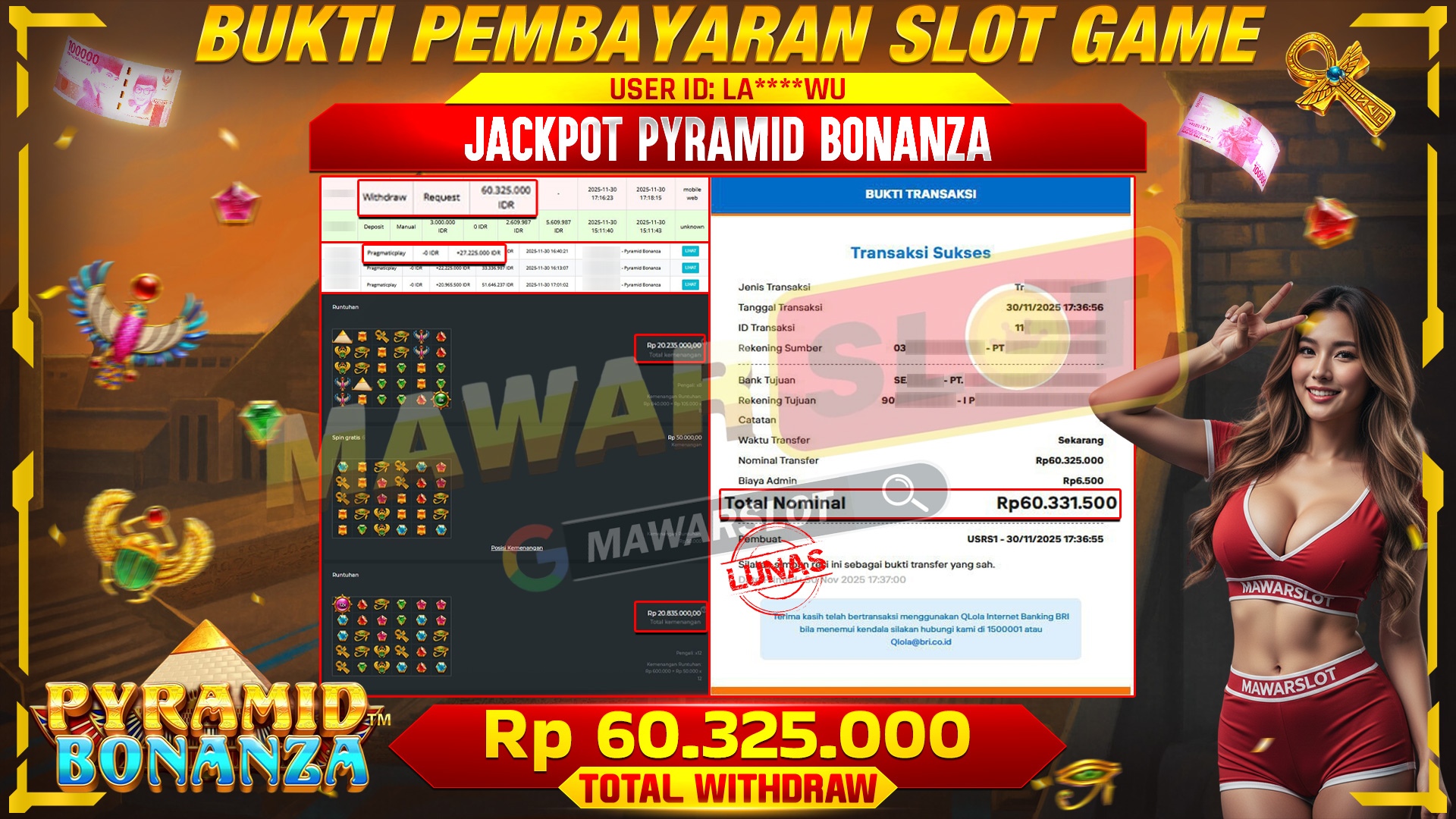 Pyramid Bonanza Memuntahkan 60 Juta!