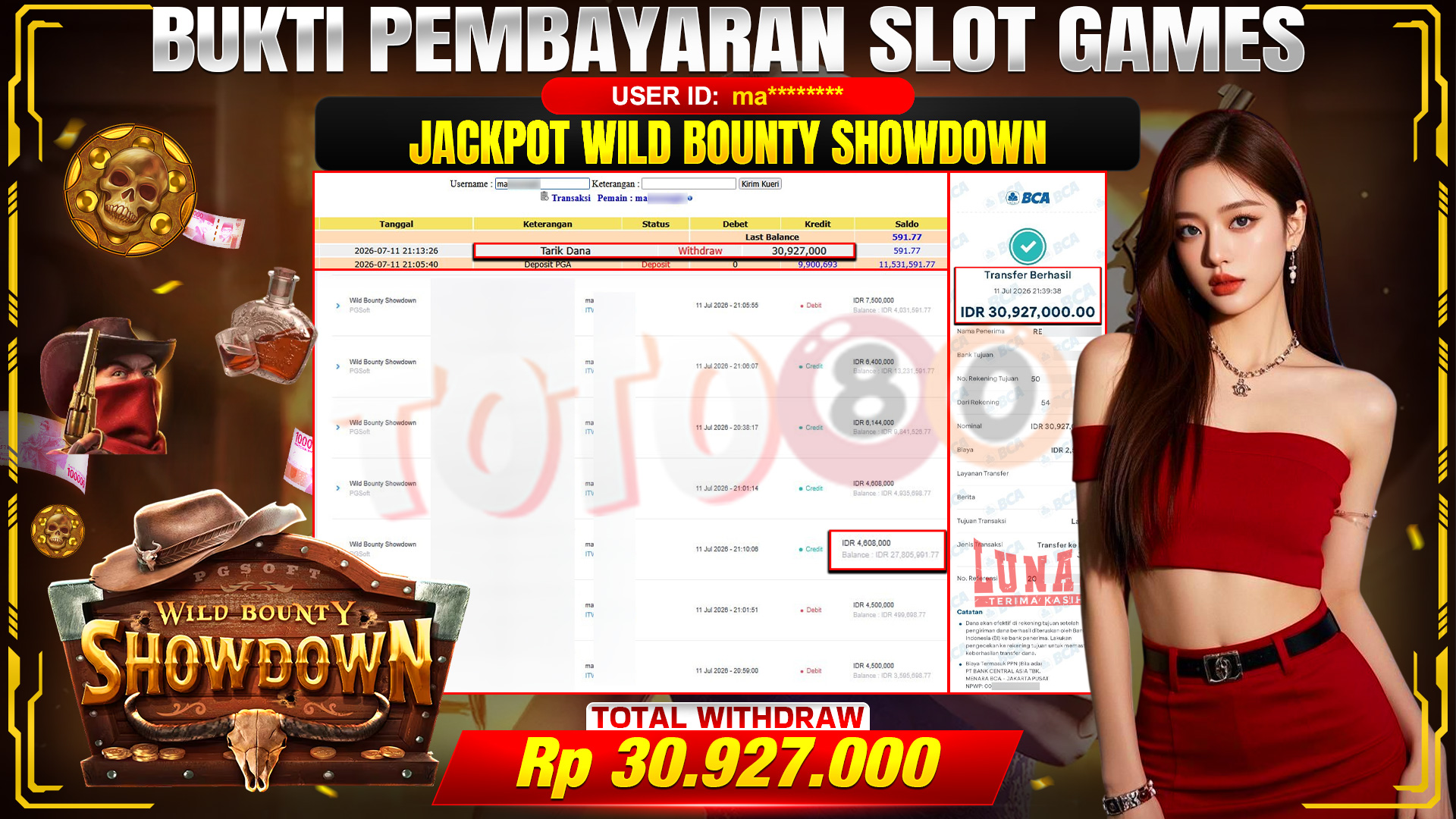 💰🎉 TOTO80 – JACKPOT SLOT WILD BOUNTY SHOWDOWN  RP. 30,927,000,- TELAH DIBAYARKAN!💰🎉