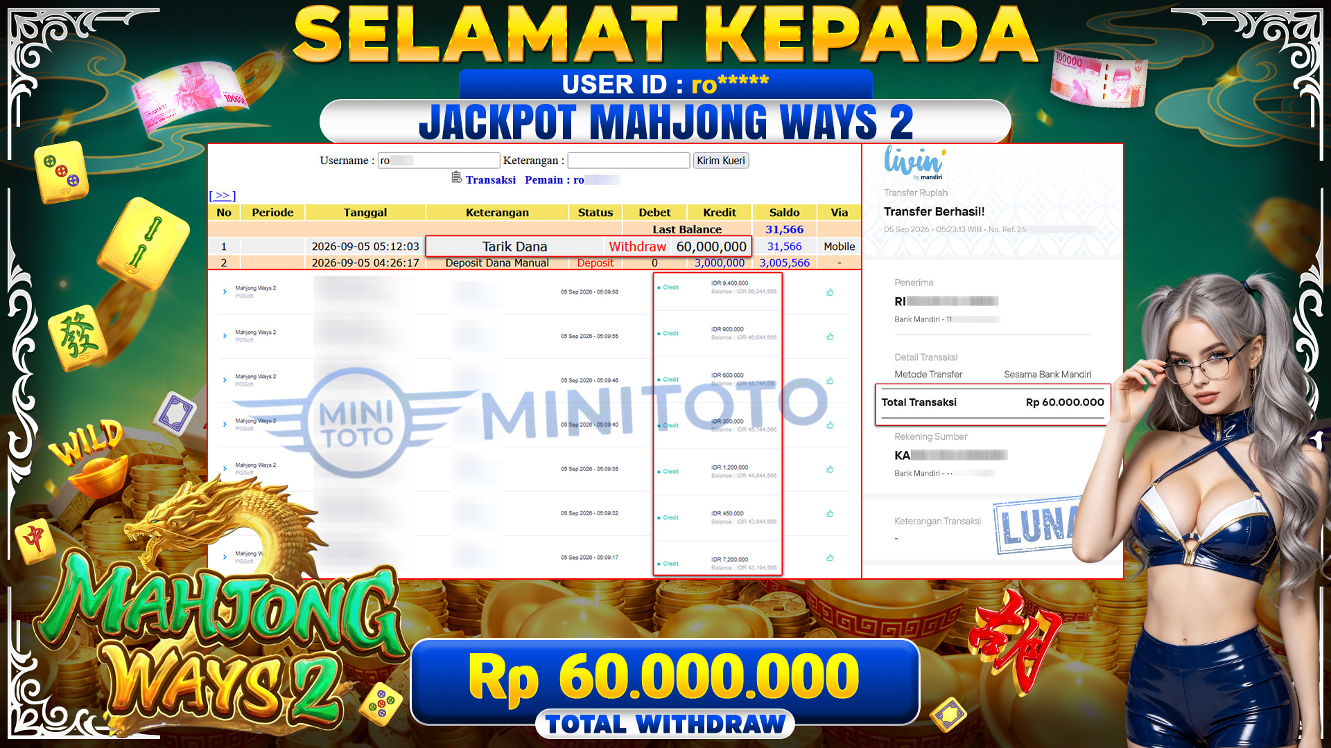 BUKTI JACKPOT MAHJONG WAYS 2 - PG SOFT