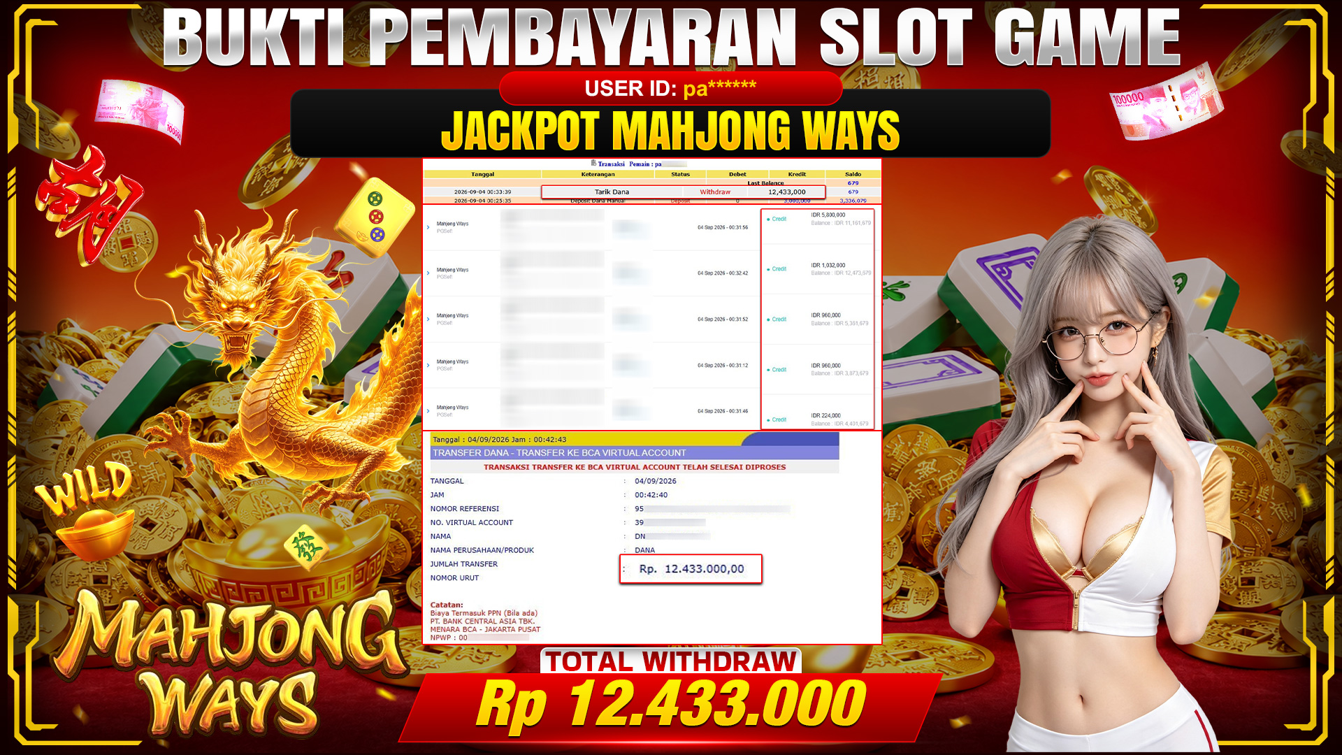 💰🎉 TOTO80 – JACKPOT SLOT MAHJONG  WAYS  RP. 12,433,000,-  TELAH DIBAYARKAN!💰🎉