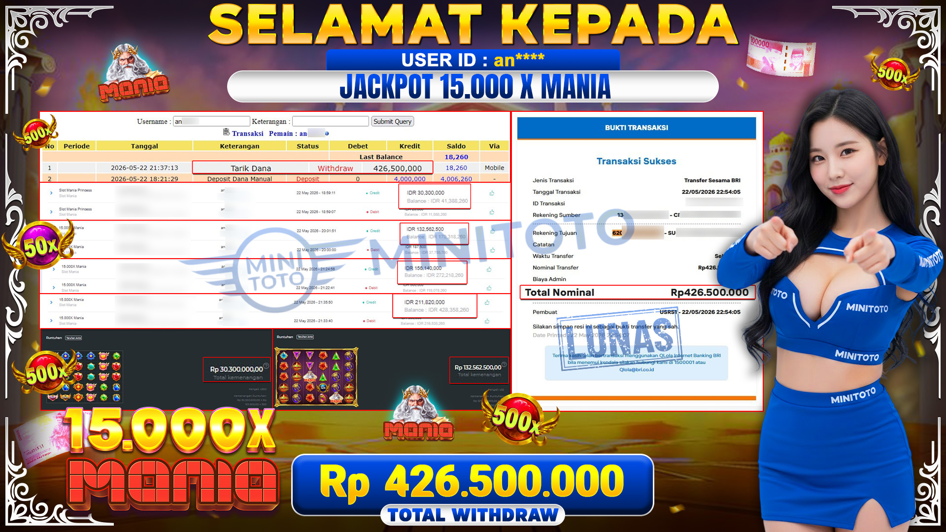 BUKTI JACKPOT 15.000X Mania - Slot Mania