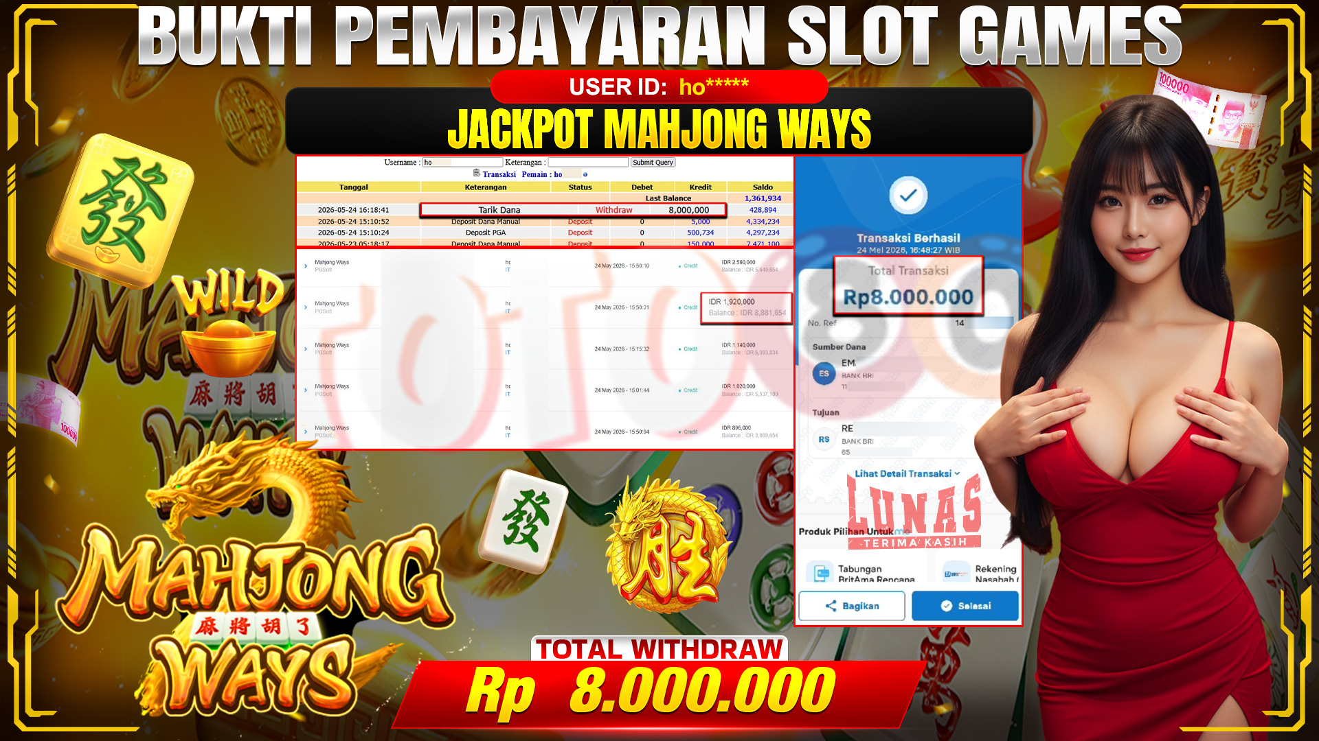 💰🎉 TOTO80 – JACKPOT SLOT MAHJONG WAYS  RP. 8,000,000,-  TELAH DIBAYARKAN!💰🎉