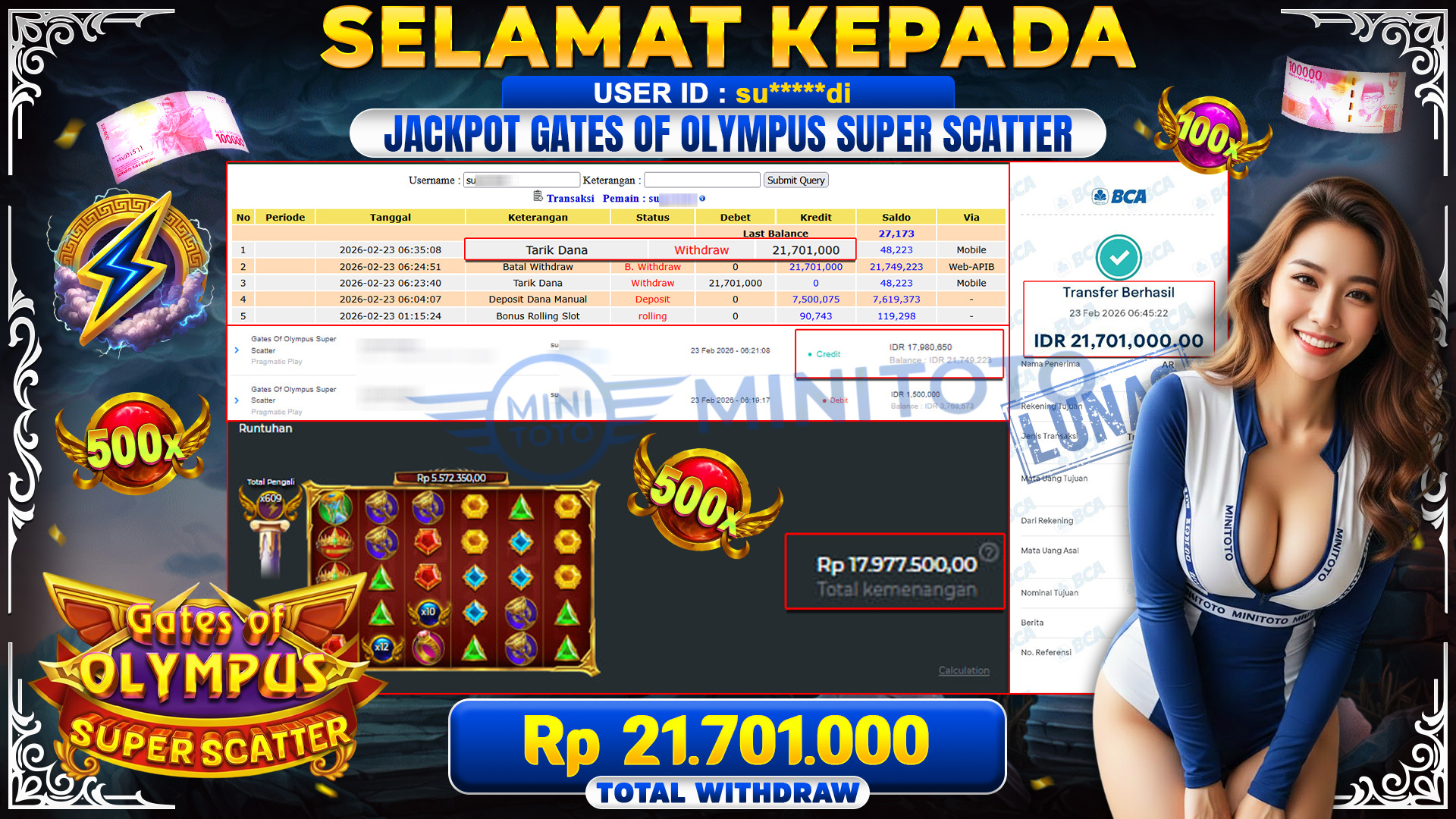 BUKTI JACPOT GATES OF OLYMPUS SUPER SCATER - Pragmatic Play