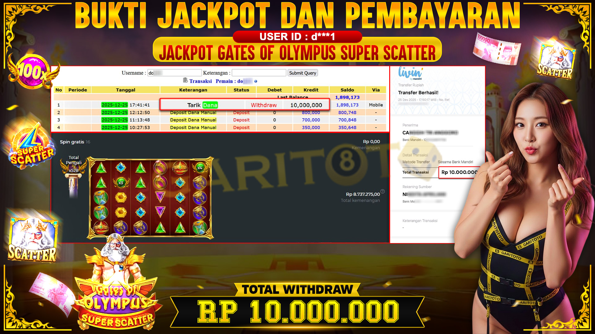 JACKPOT Gates Of Olympus Super Scatter