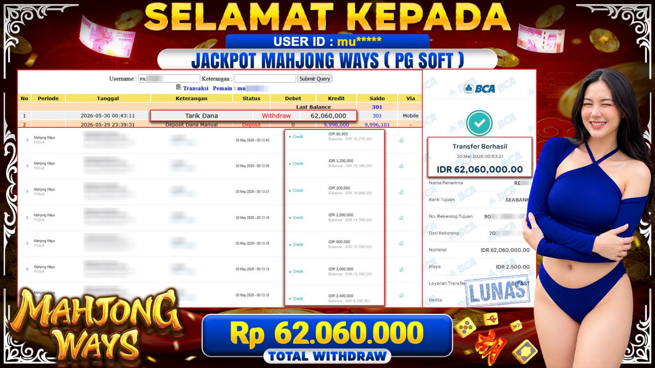 BUKTI JACKPOT MAHJONG WAYS - PG SOFT
