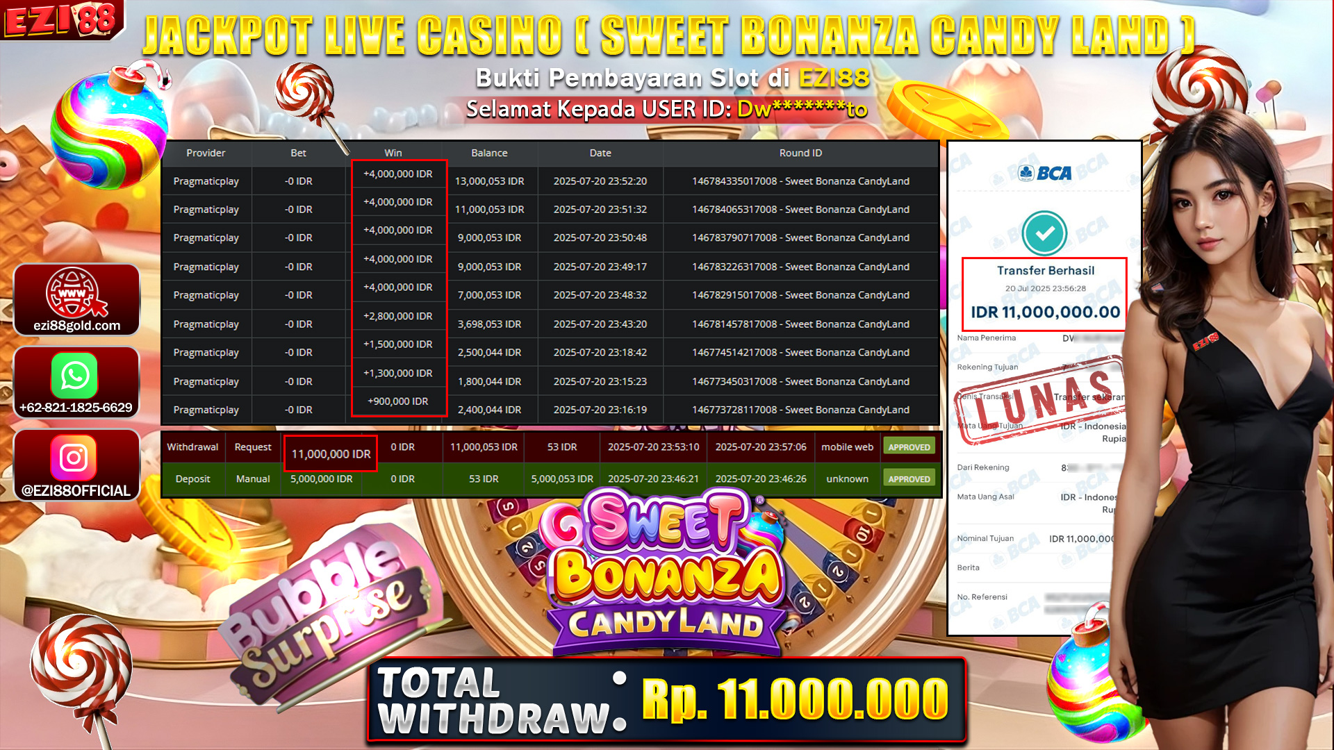 JACKPOT LIVE CASINO ( SWEET BONANZA CANDY LAND )