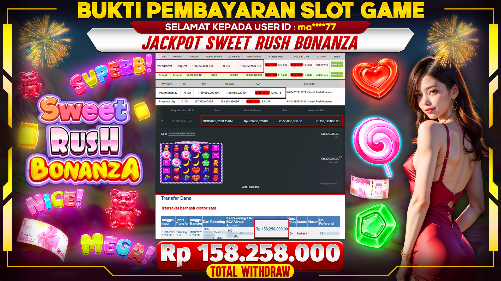 JACKPOT SWEET RUSH BONANZA