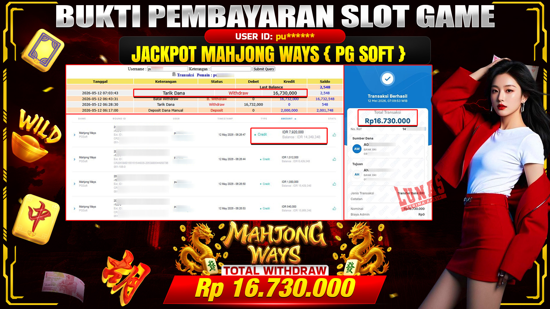 💰🎉 TOTO80 – JACKPOT SLOT MAHJONG WAYS RP. 16,730,000,- TELAH DIBAYARKAN!💰🎉