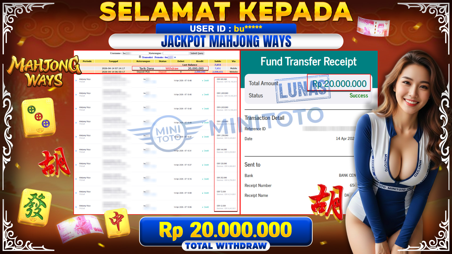 BUKTI JACPOT Mahjong Ways  - PGSoft