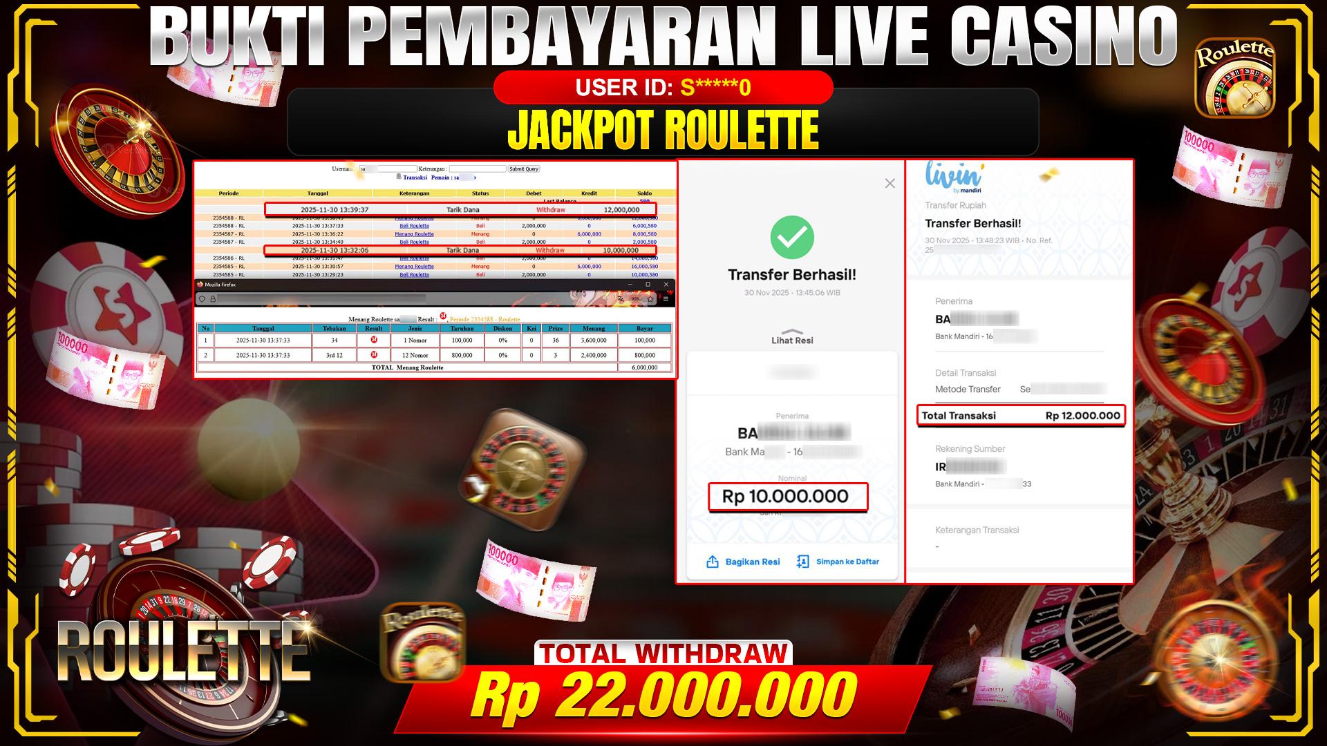 🎉 TOTO80 – JACKPOT LIVE CASINO ROULETTE RP.22,000,000,- TELAH DIBAYARKAN! 🎉