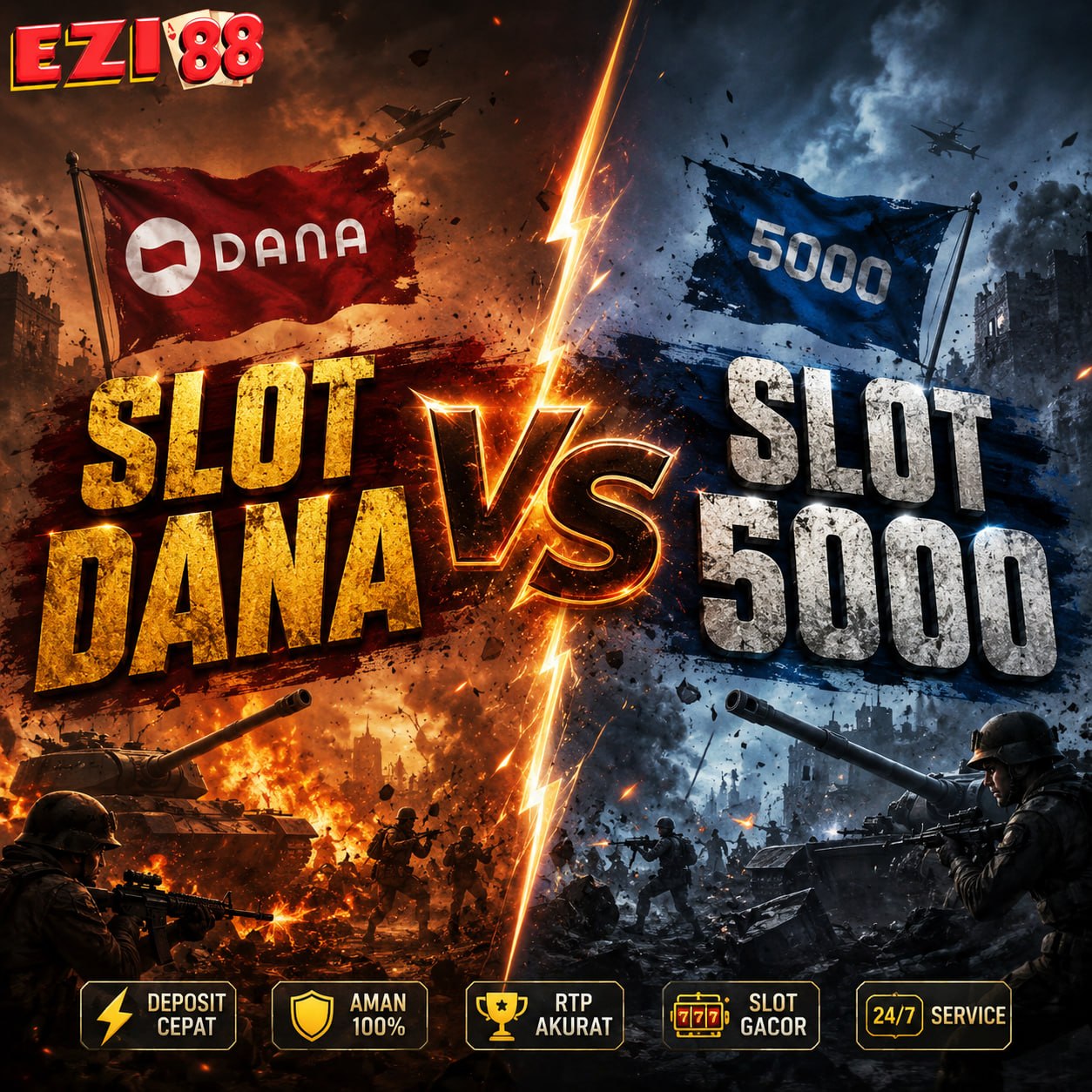 EZI88 : Arena Perang Para Jawara Slot Dana vs Slot 5000