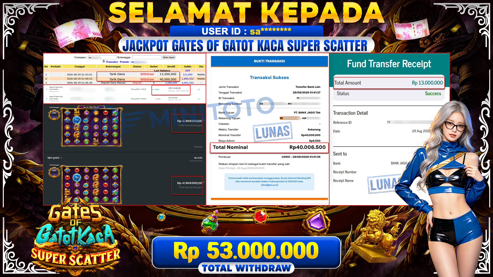 BUKTI JACKPOT GATES OF GATOT KACA SUPER SCATTER - PRAGMATIC PLAY