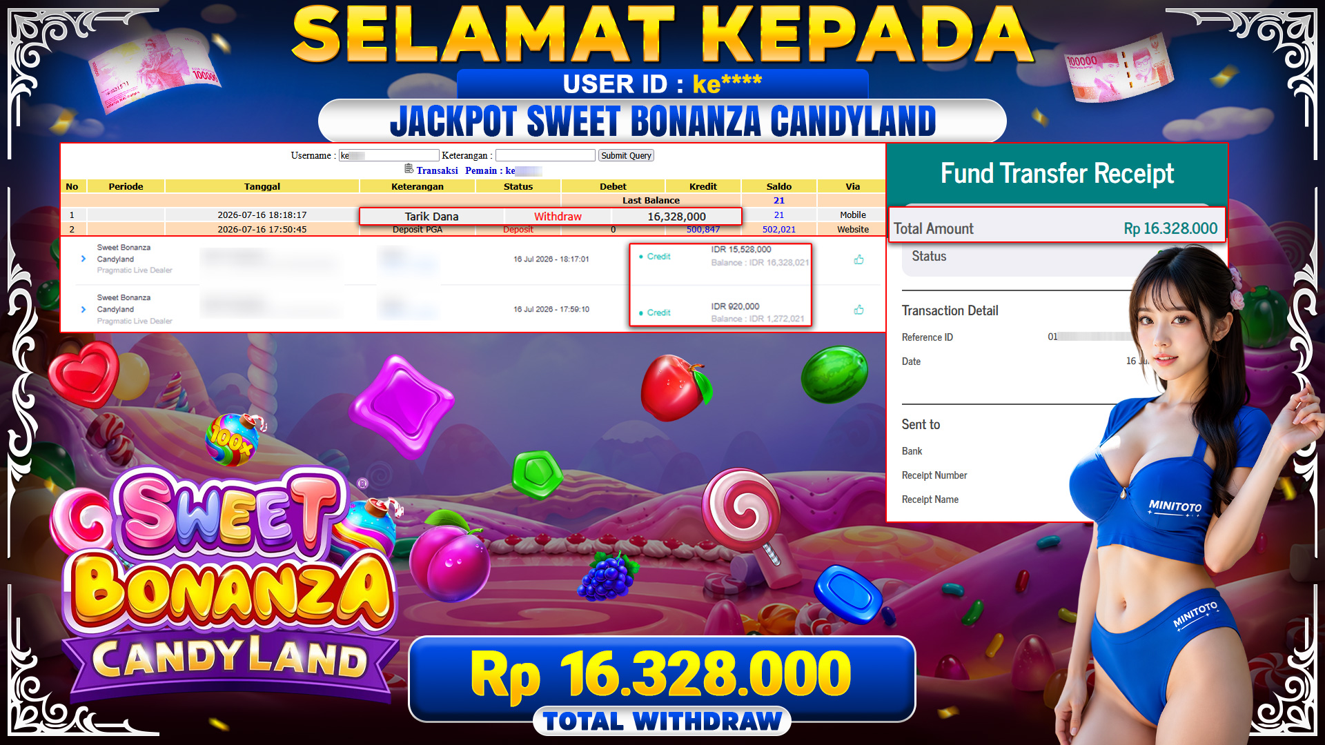BUKTI JACKPOT SWEET BONANZA CANDYLAND - PRAGMATIC LIVE DEALER