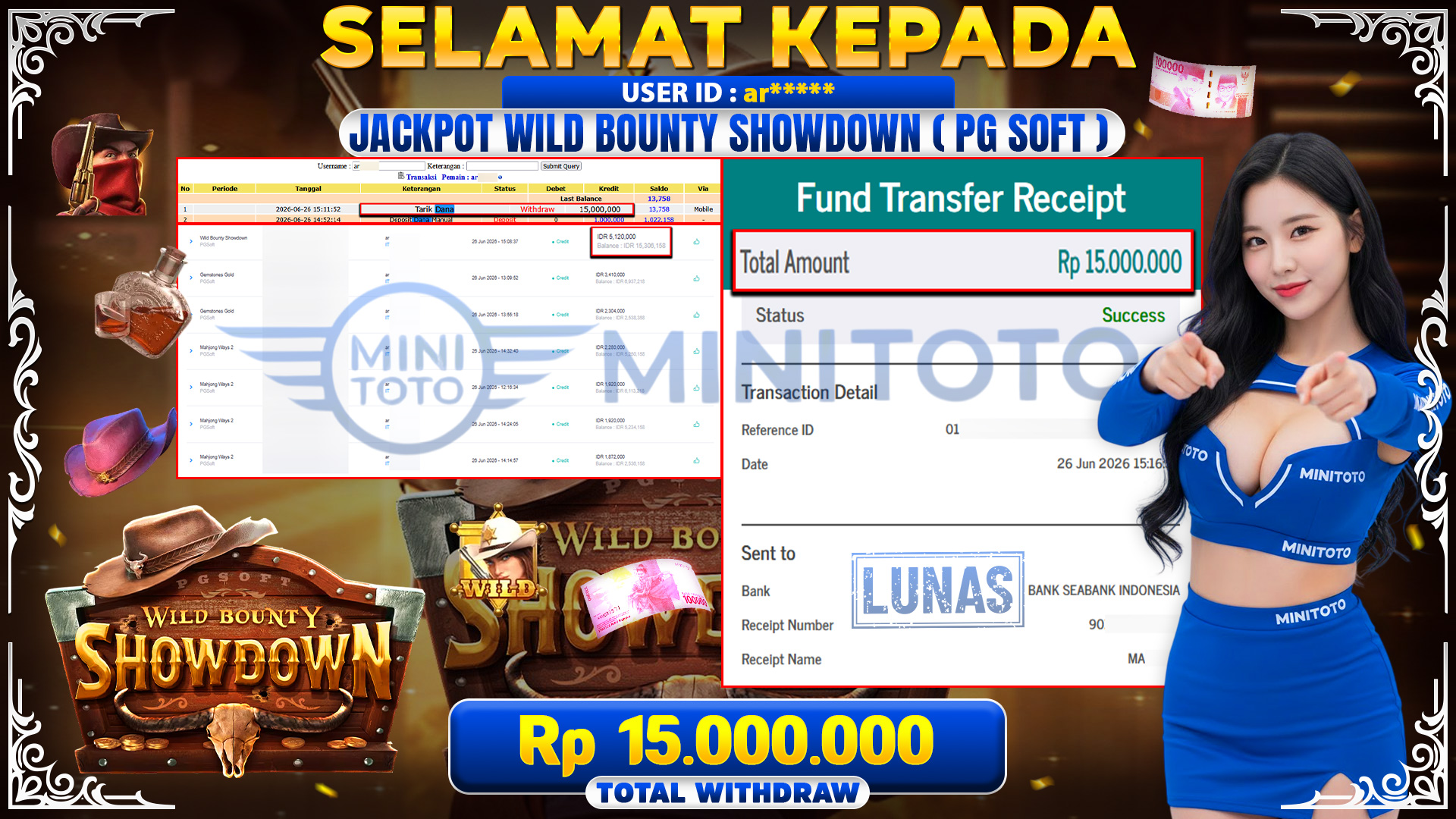 BUKTI JACKPOT WILD BOUNTY SHOWDOWN PGSOFT