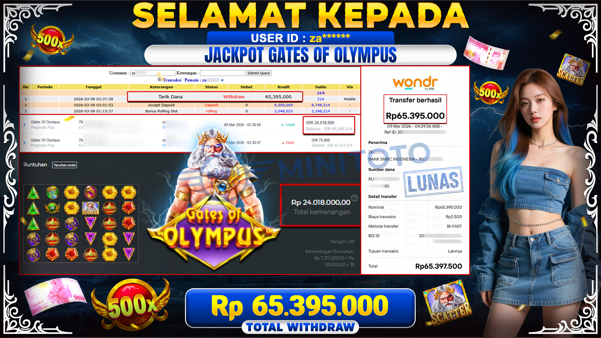 BUKTI JACPOT Gates Of Olympus - Pragmatic Play