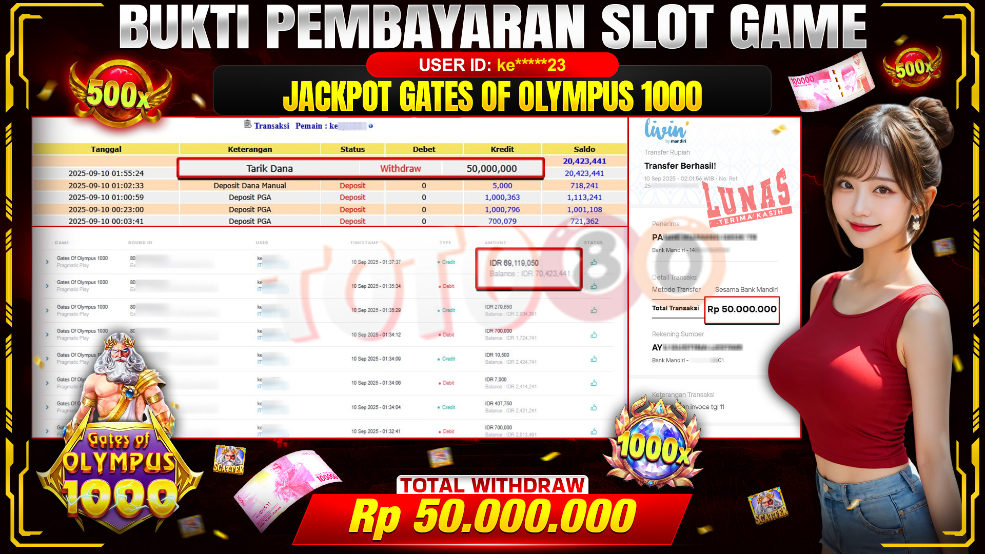 🎉 TOTO80 – JACKPOT SLOT GATES OF OLYMPUS 1000 RP.50,000,000,- TELAH DIBAYARKAN! 🎉