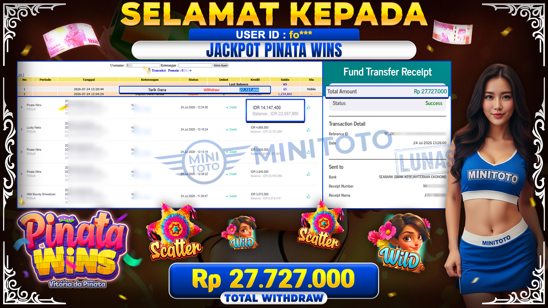 BUKTI JACKPOT PINATA WINS - PG SOFT