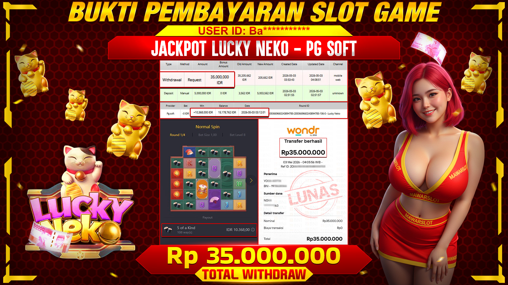 LUCKY NEKO GACOR: Kucing Keberuntungan Pembawa Scatter Emas!