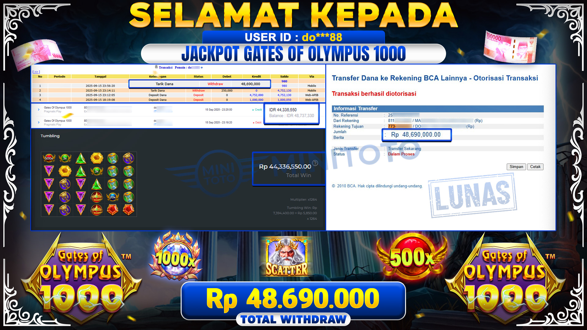 JACKPOT SLOT GATES OF OLYMPUS 1000