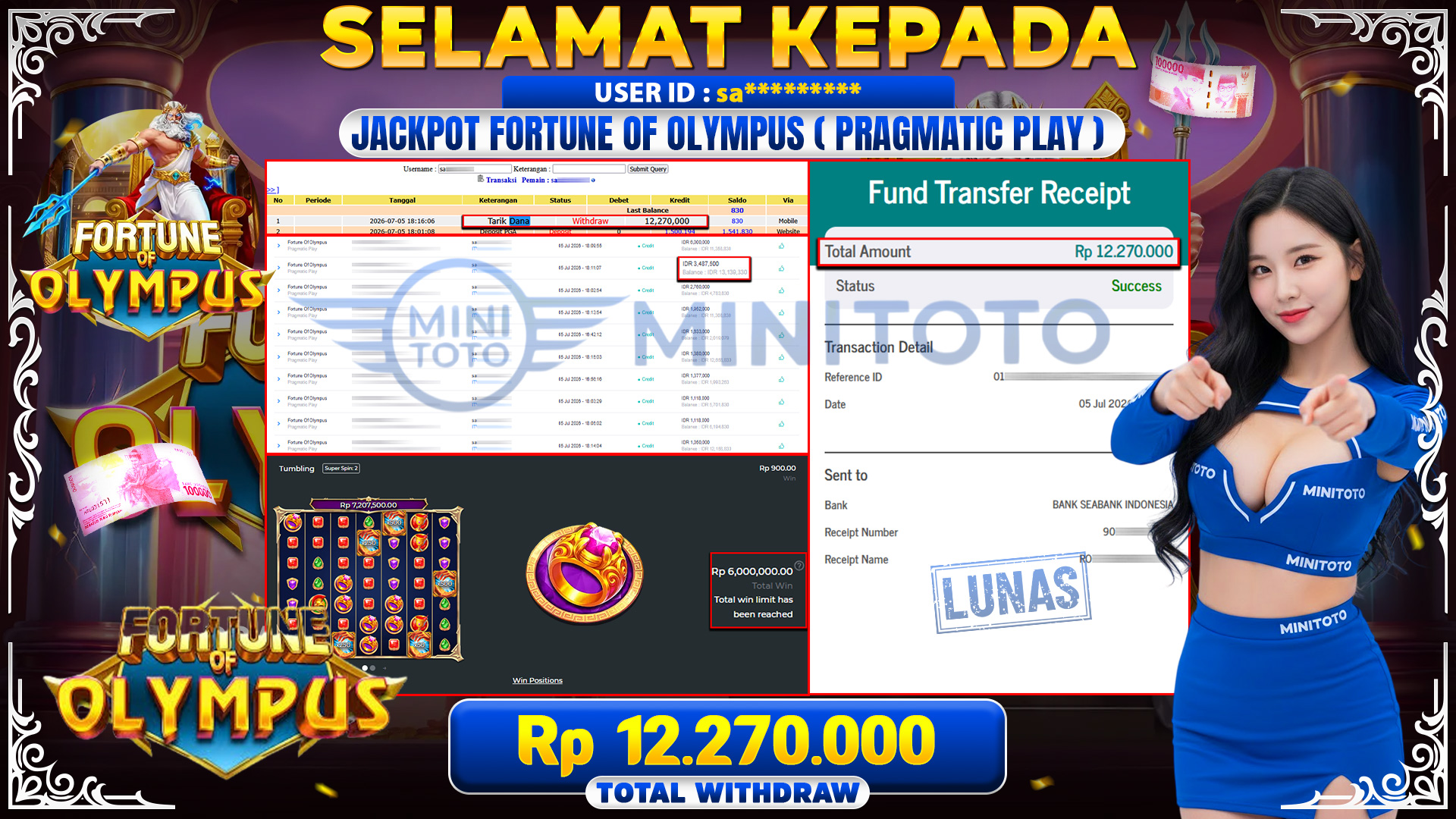 BUKTI JACKPOT FORTUNEOF OLYMPUS - PRAGMATIC PLAY 