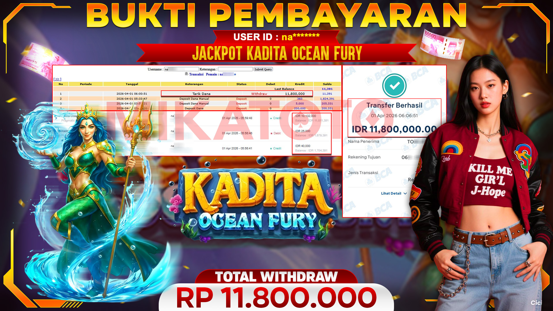 🏆 SELAMAT KEPADA PEMENANG JACKPOT DI Kadita Ocean Fury - Pragmatic Play 11,800,000🏆