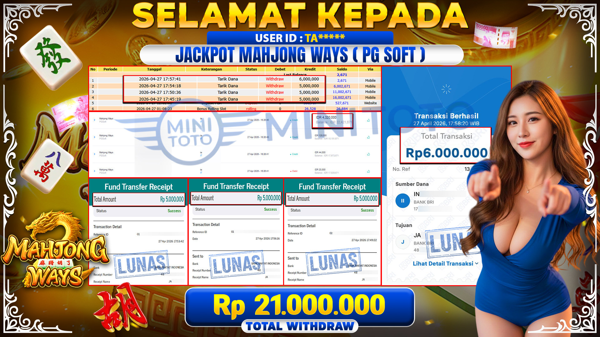 BUKTI JACPOT Mahjong Ways - PGSoft