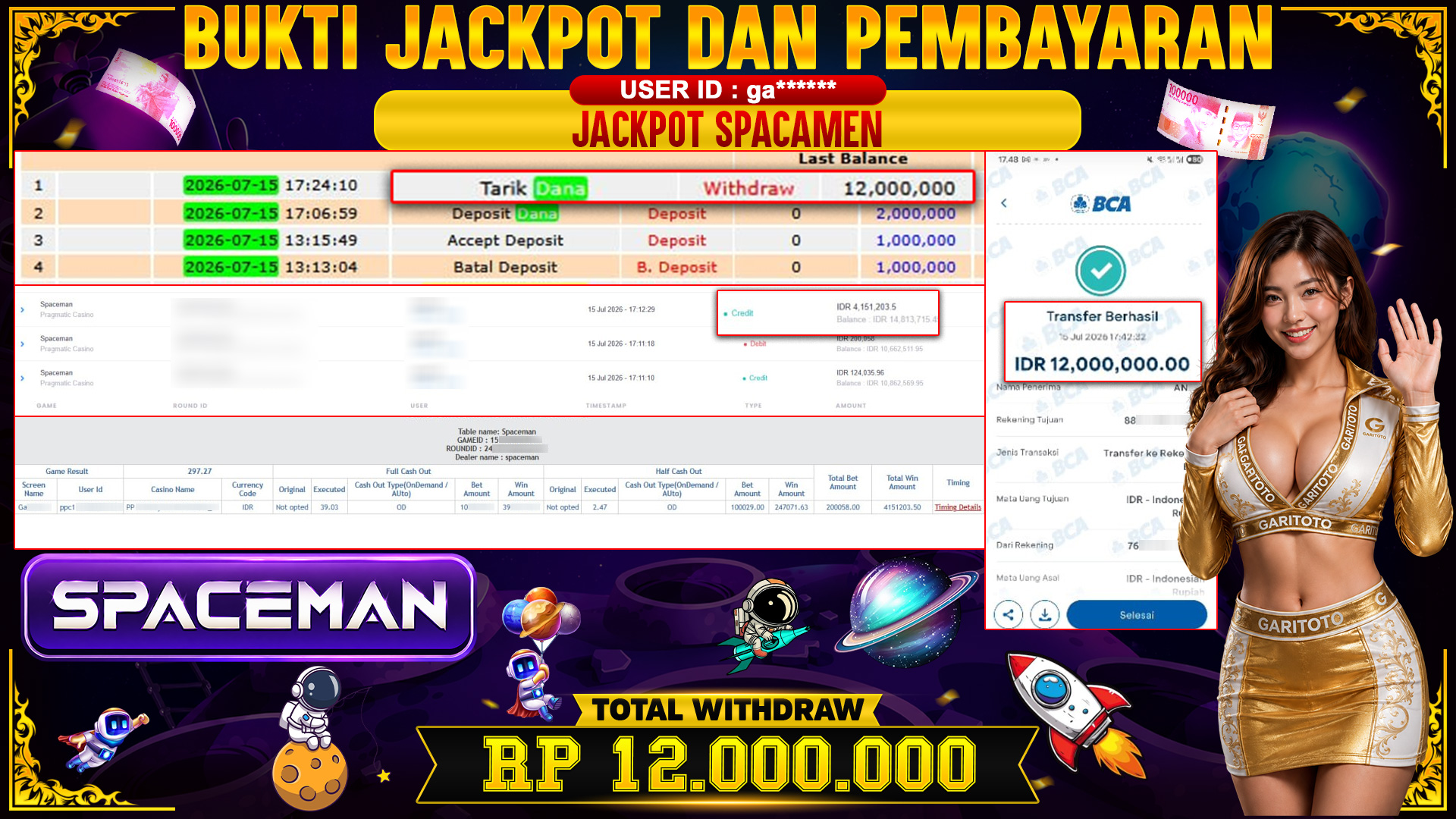 JACKPOT SPACEMAN PRAGMATIC CASINO