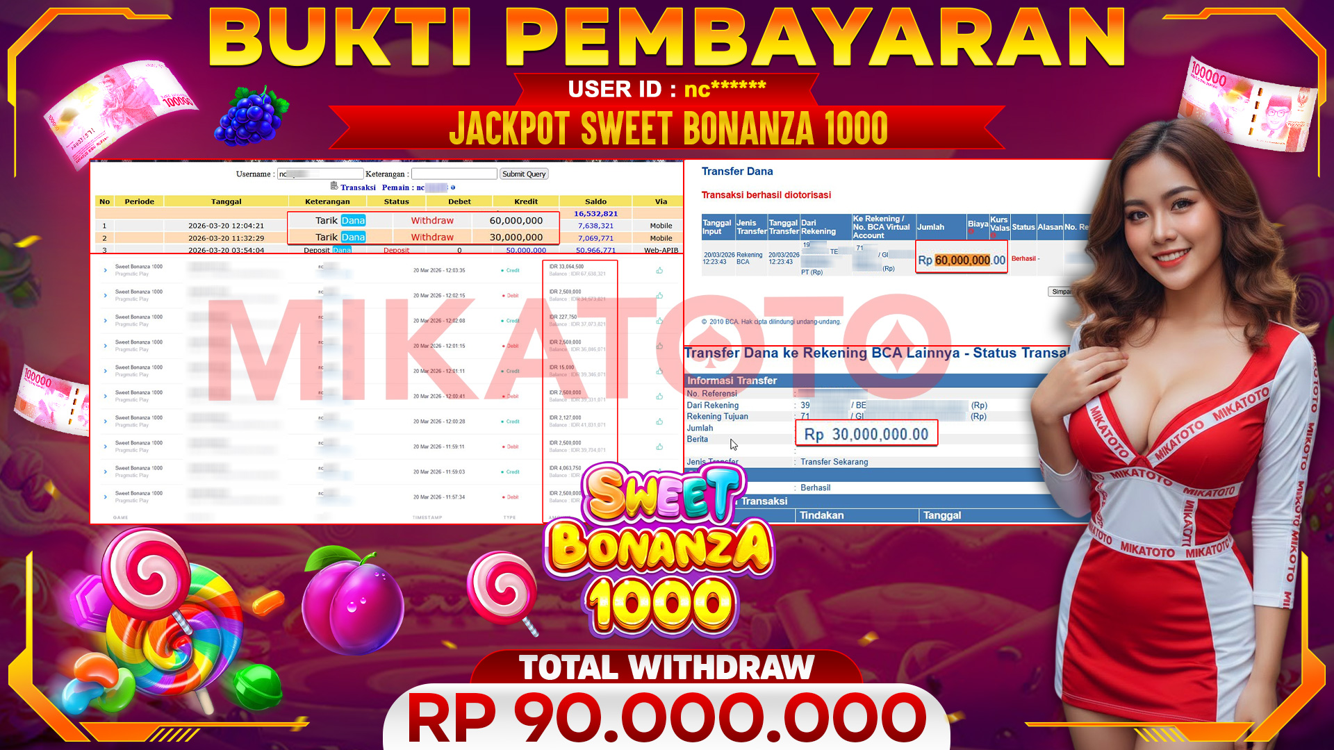 🏆 SELAMAT KEPADA PEMENANG JACKPOT DI Sweet Bonanza 1000  - Pragmatic Play 90,000.000🏆