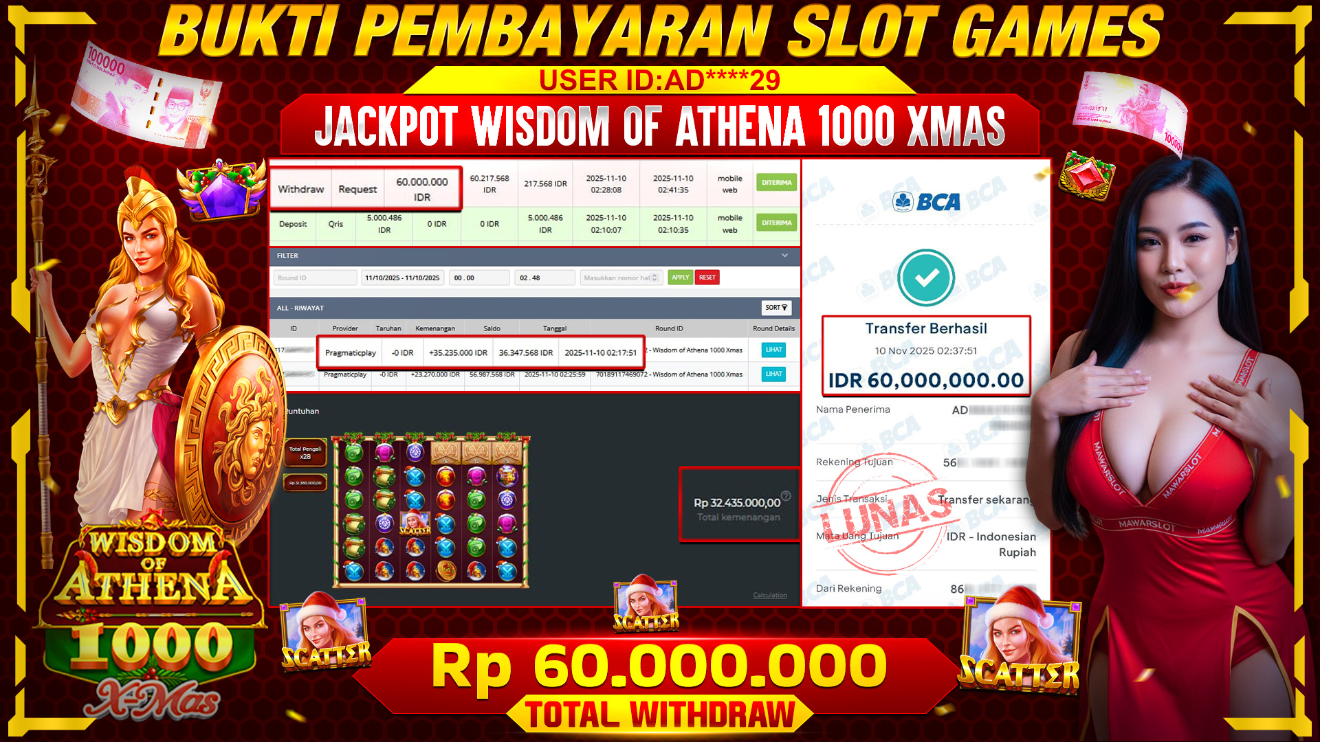Athena Xmas Meledak! JP 60 Juta Mendarat Langsung Bagi-Bagi Cuan!