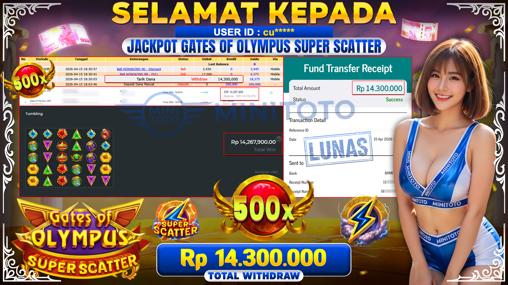 BUKTI JACPOT GATES OF OLYMPUS SUPER SCATER - Pragmatic Play