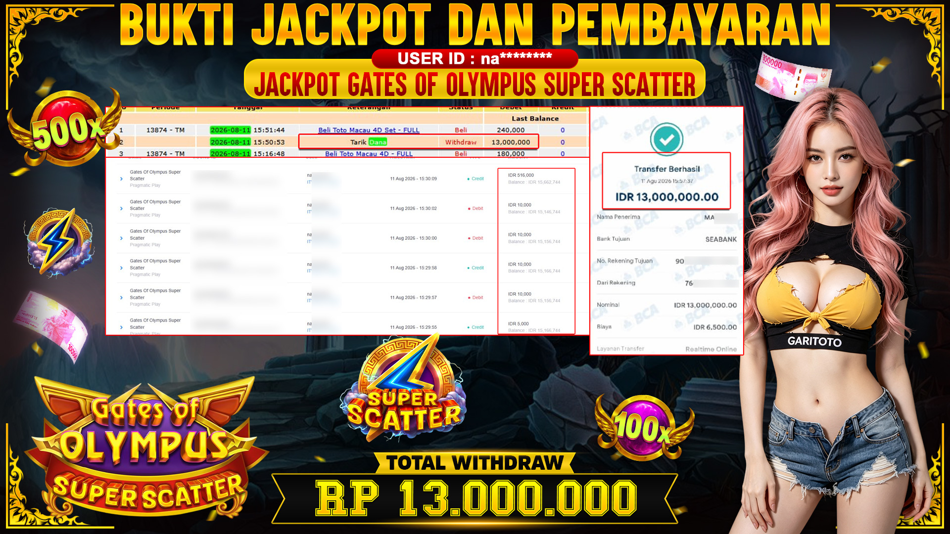 JACKPOT GATES OF OlYMPUS  SUPER SCATTER