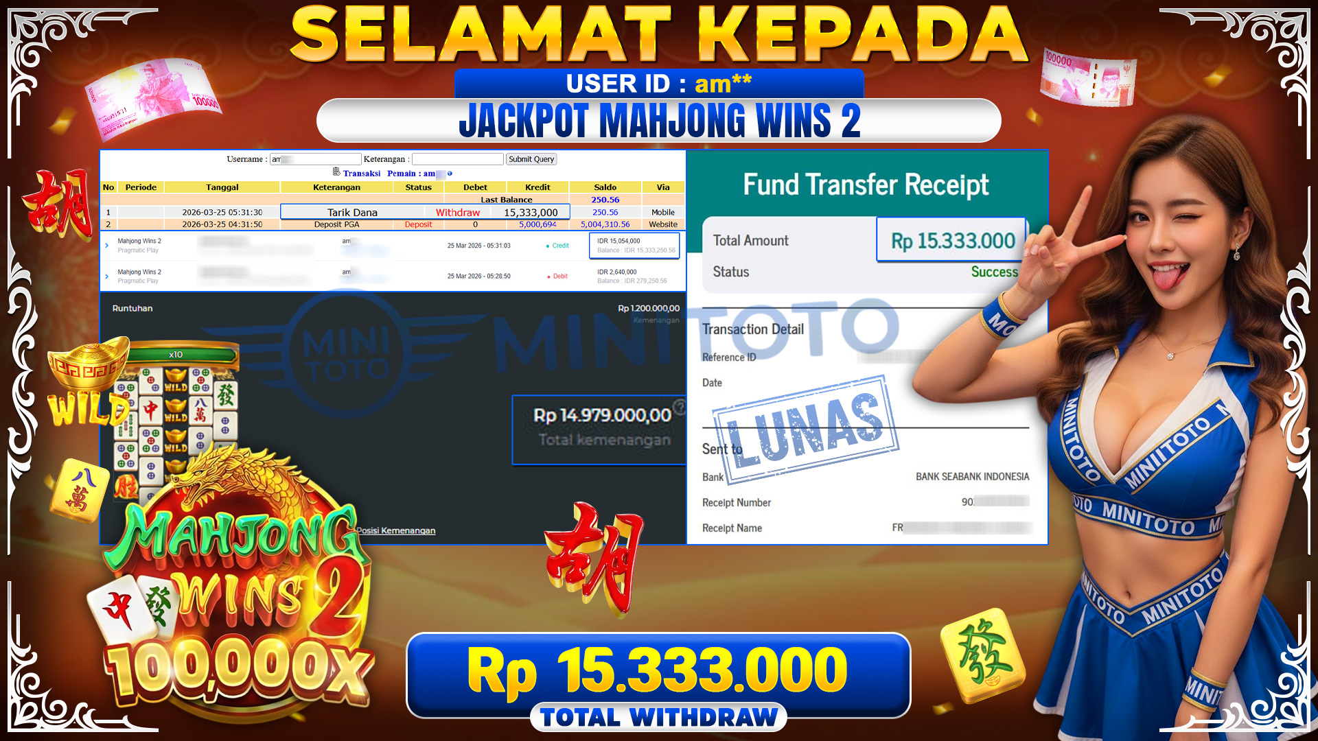 BUKTI JACKPOT Mahjong Wins 2 - Pragmatic Play