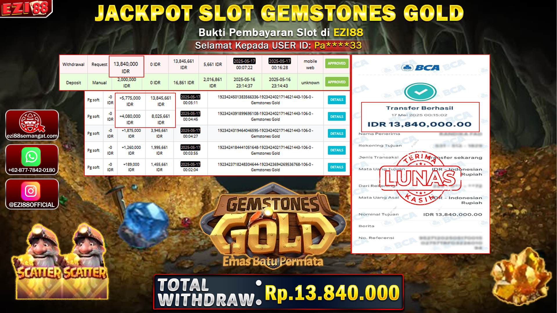 JACKPOT SLOT GEMSTONES GOLD
