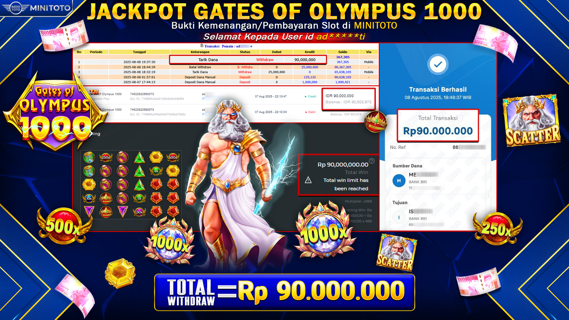 JACKPOT SLOT GATES OF OLYMPUS 1000