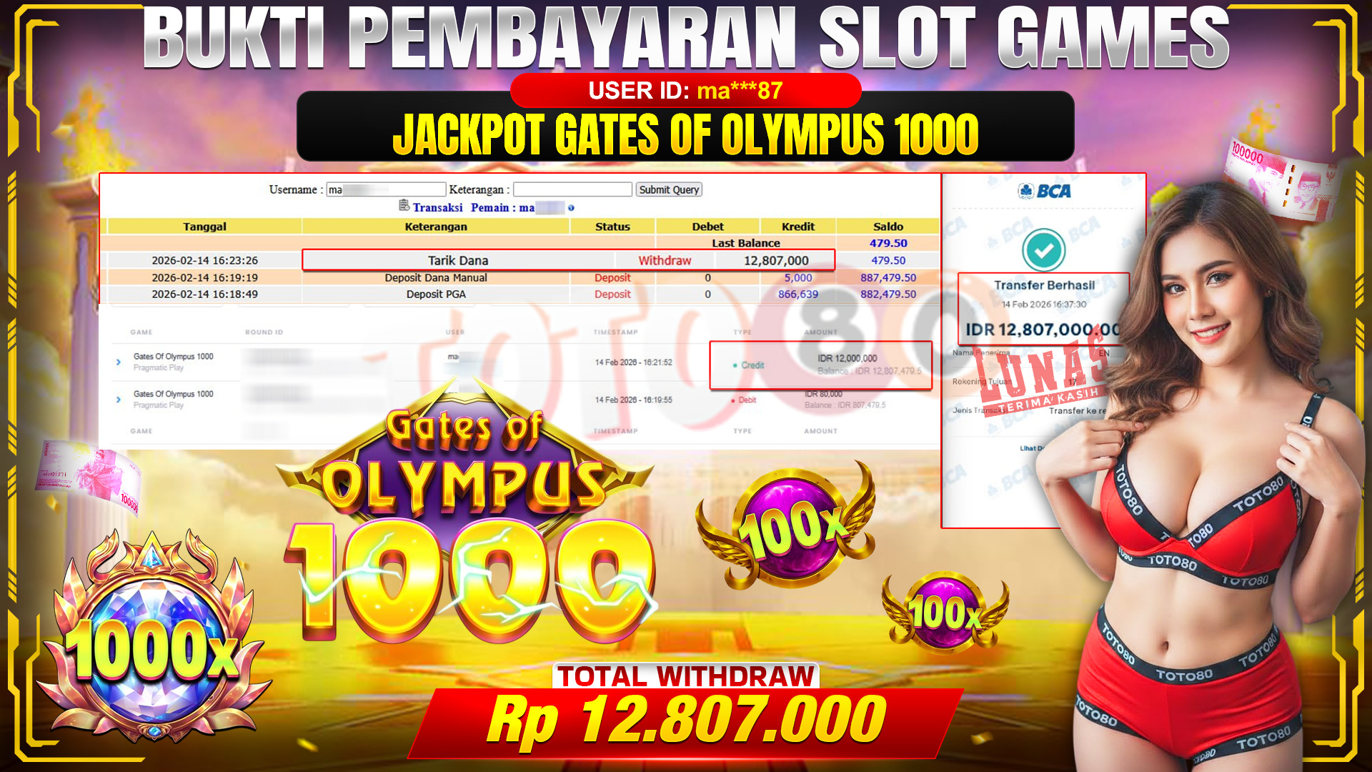 🎉 TOTO80 – JACKPOT SLOT GATES OF OLYMPUS 1000. 24,000,000,- TELAH DIBAYARKAN! 🎉