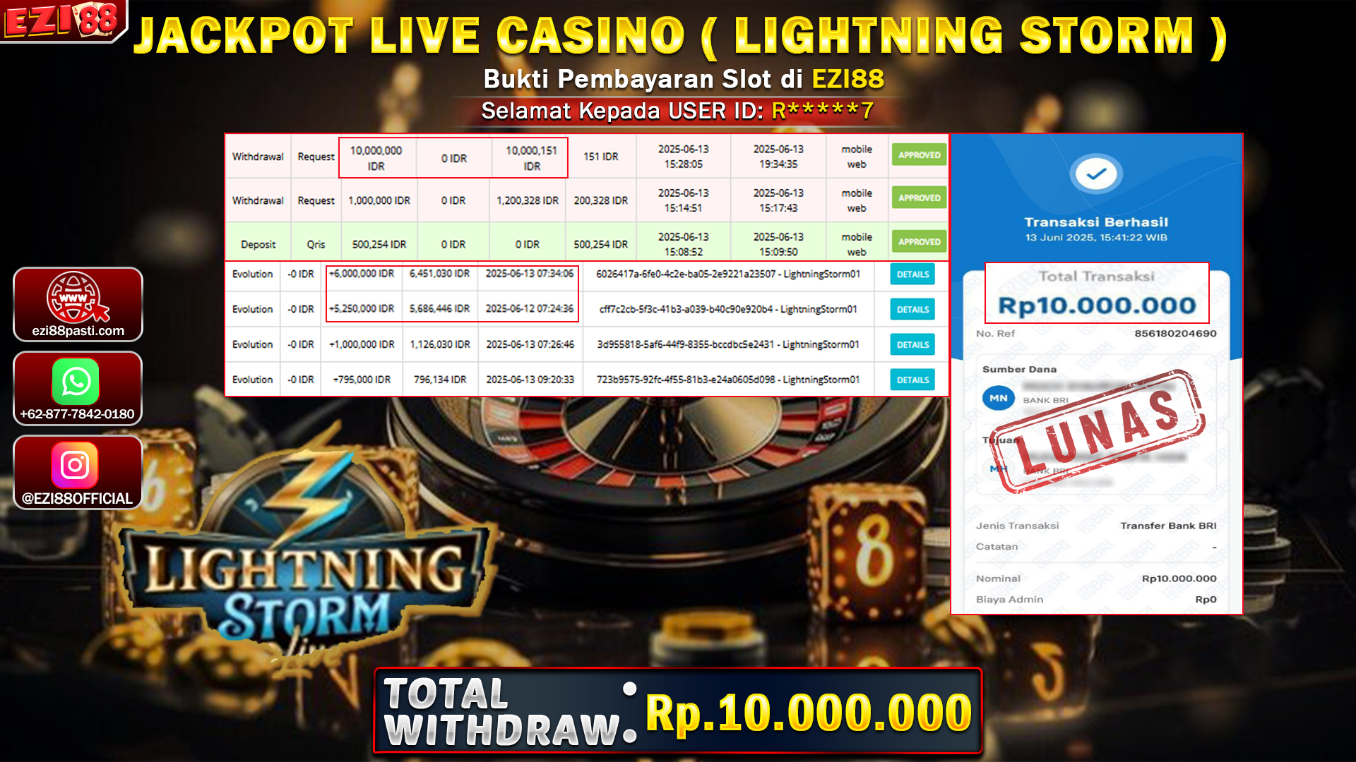 JACKPOT LIVE CASINO ( LIGHTNING STORM )