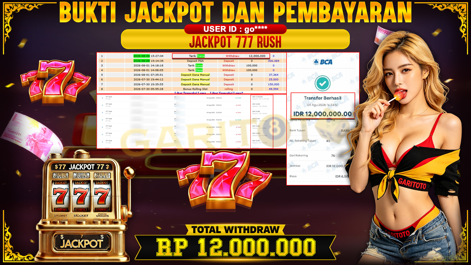 JACKPOT 777 RUSH PP POP