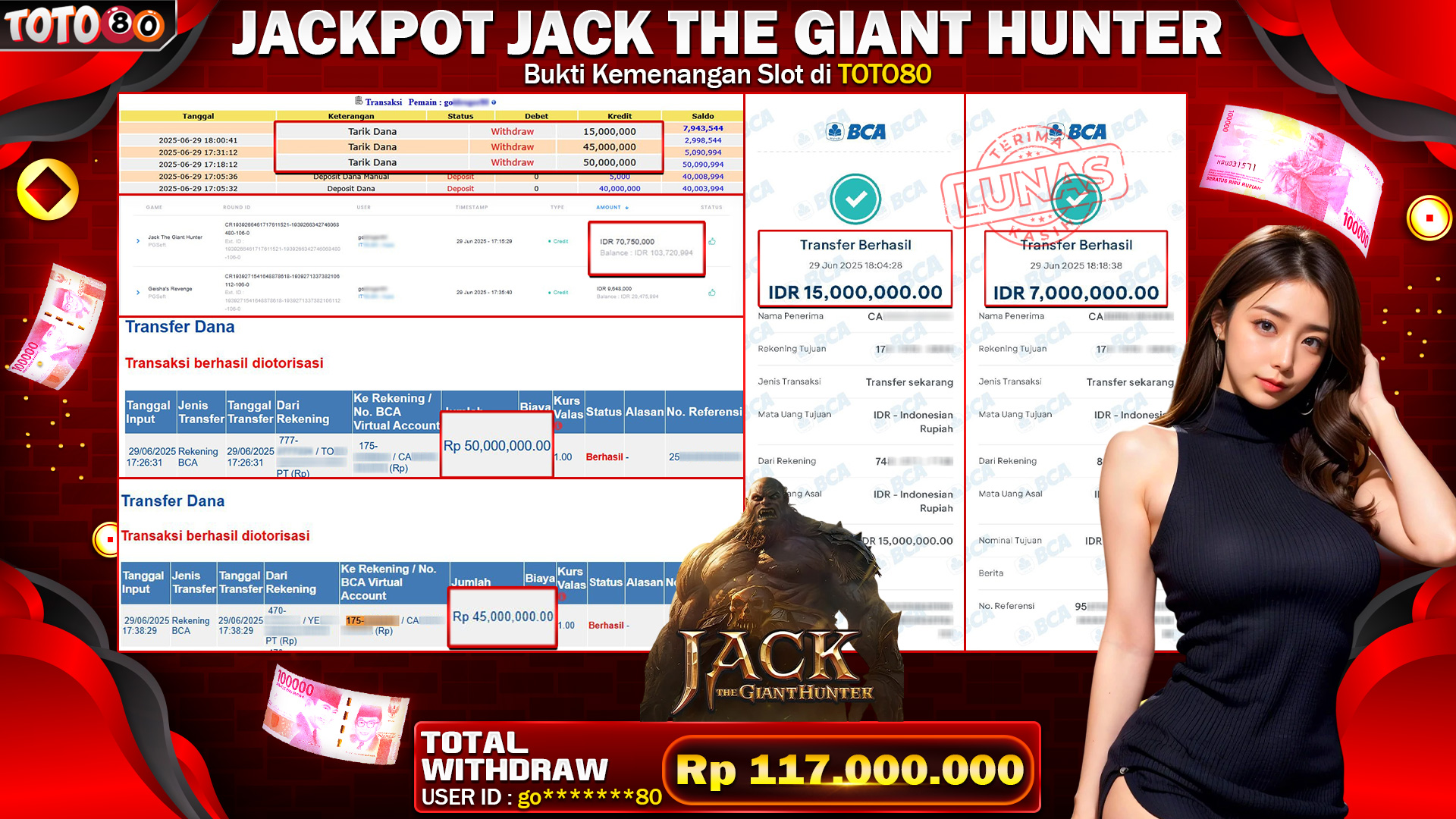 🎉 TOTO80 – JACKPOT SLOT JACK THE GIANT HUNTER RP.117,000,000,- TELAH DIBAYARKAN!🎉