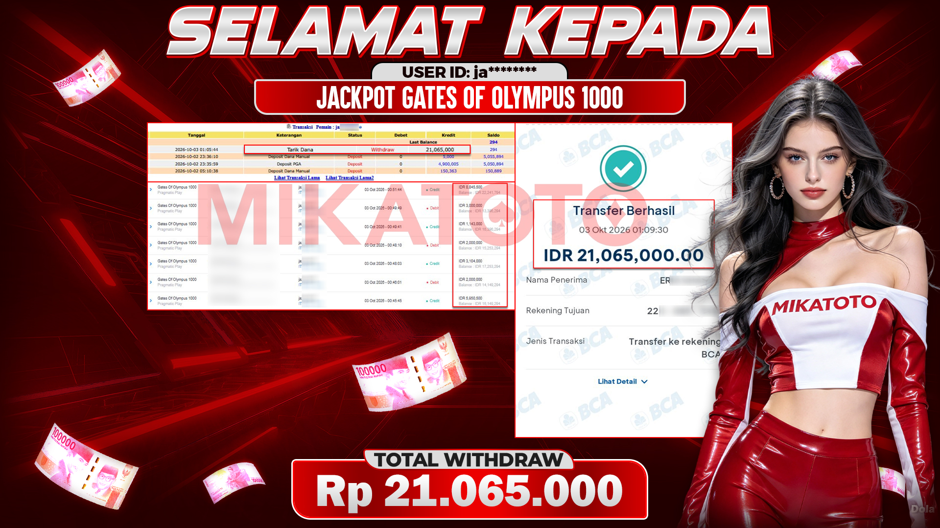 🏆 SELAMAT KEPADA PEMENANG JACKPOT DI Gates Of Olympus 1000 - Pragmatic Play 21,065,000🏆