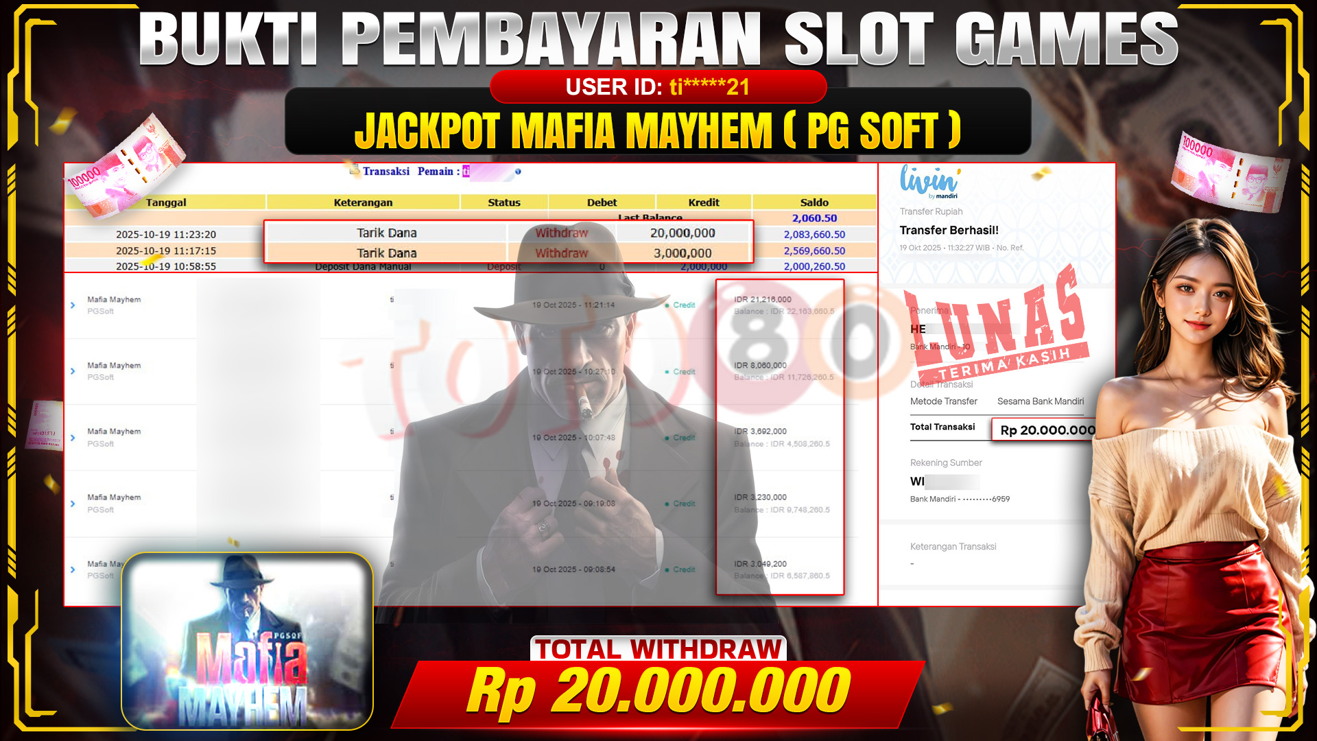 🎉 TOTO80 – JACKPOT SLOT MAFIA MAYHEM RP.20.000.000,- TELAH DIBAYARKAN! 🎉