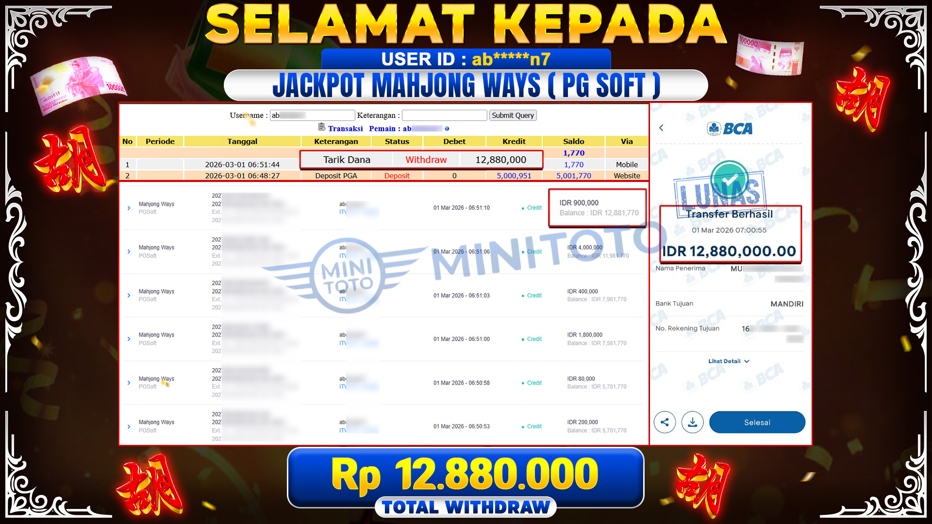 JACKPOT MAHYONG WAYS ( PG SOFT)