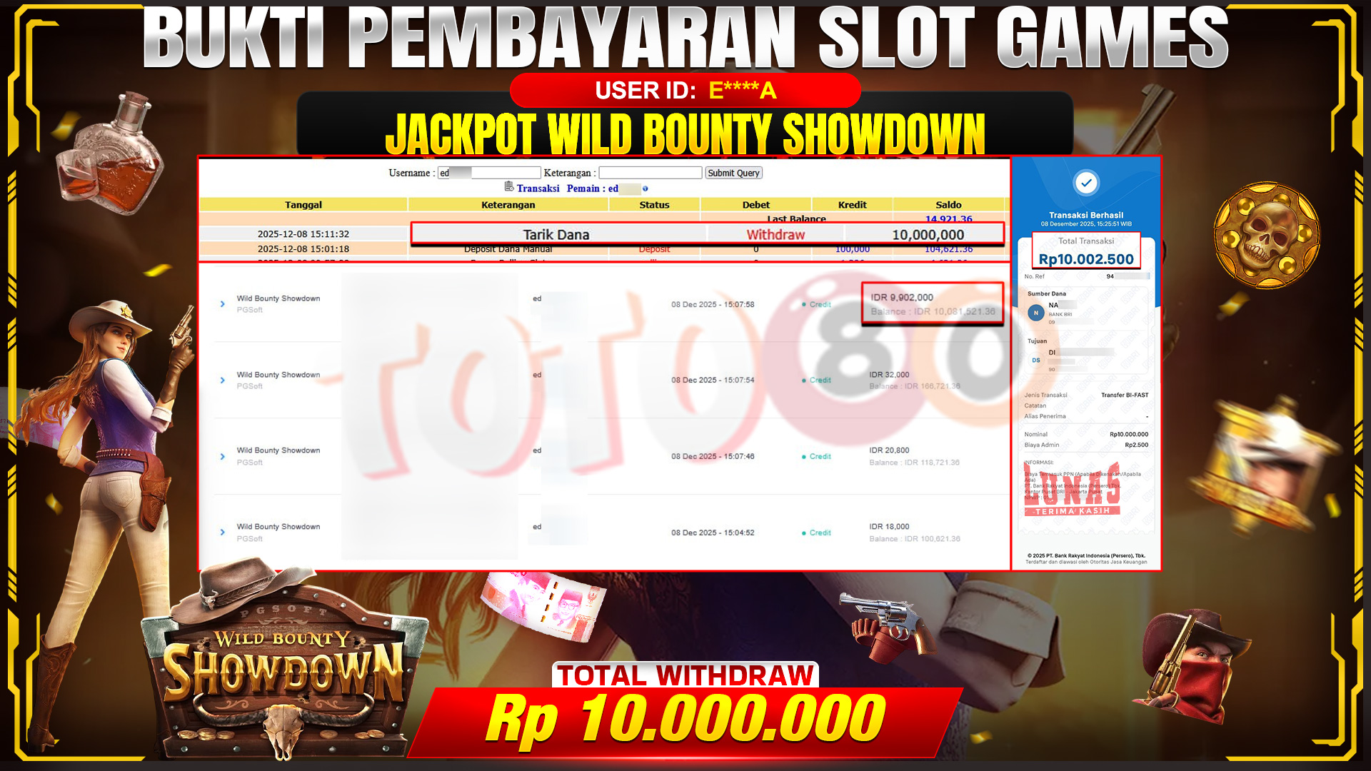 🎉 TOTO80 – JACKPOT SLOT WILD BOUNTY SHOWDOWN RP. 10,000,000,- TELAH DIBAYARKAN! 🎉