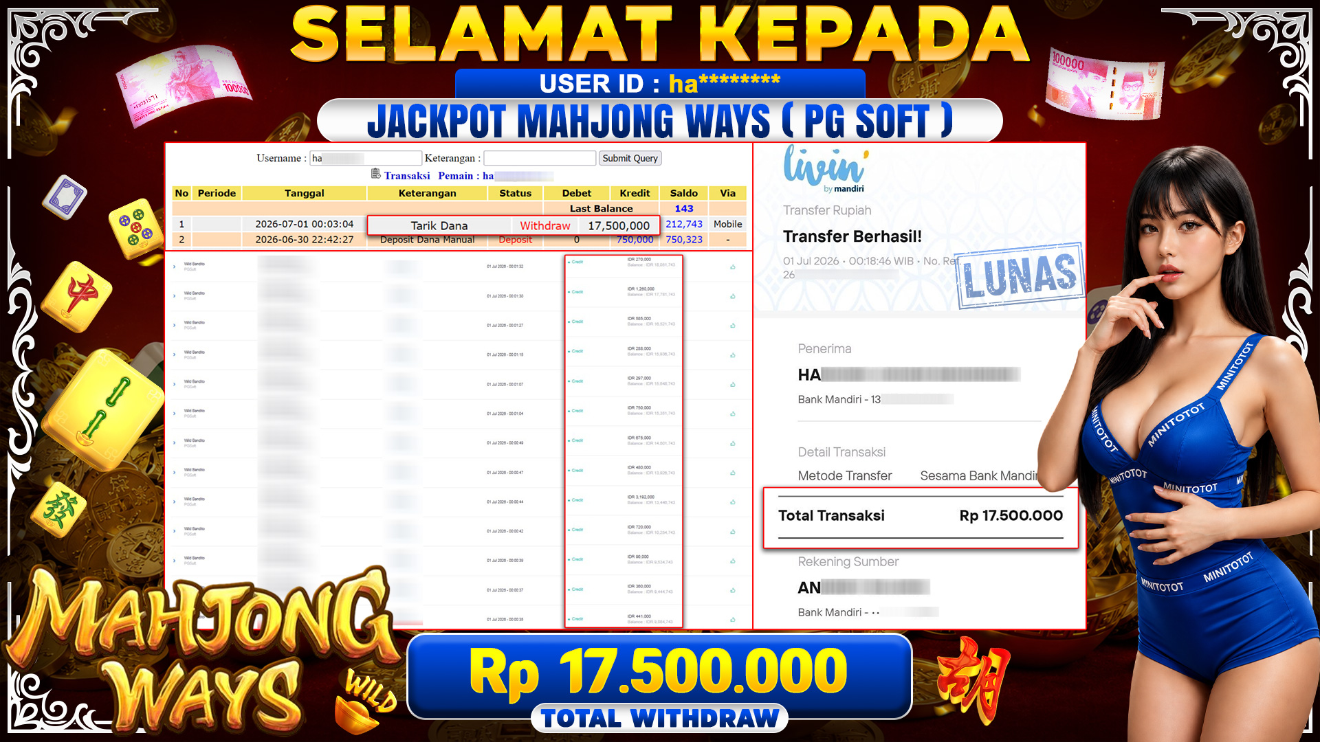 BUKTI JACKPOT MAHJONG WAYS - PG SOFT