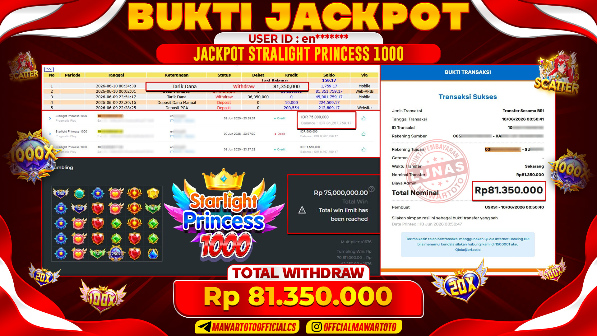 JACKPOT STARLIGHT PRINCESS 1000